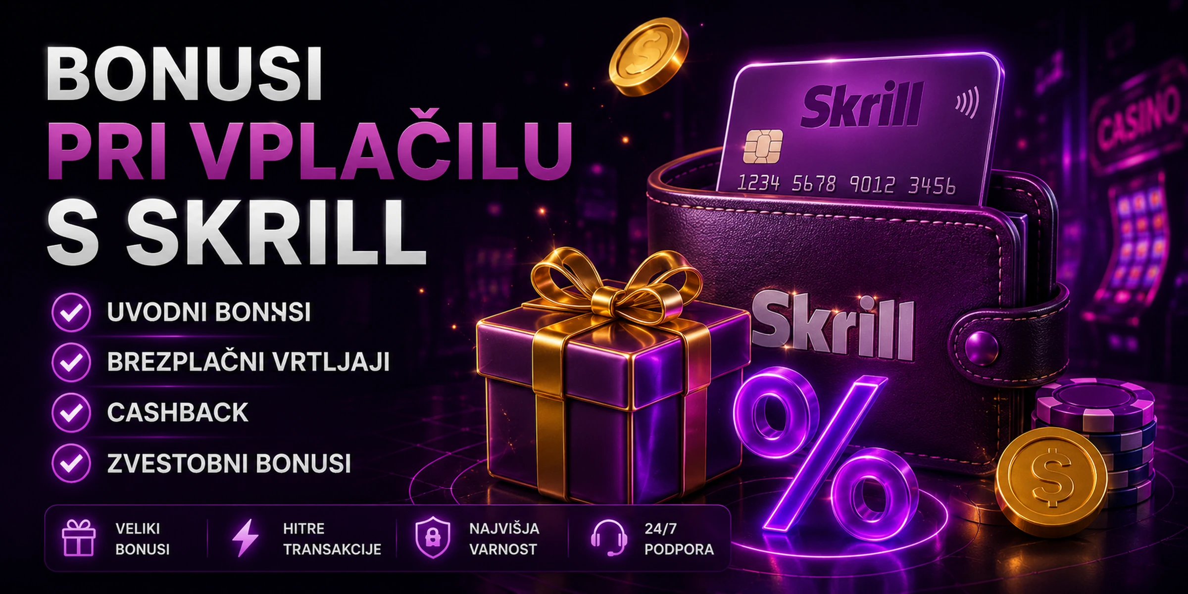 Bonusi pri vplačilu s Skrill in upravičenost e-denarnice